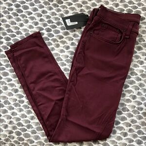 rag and bone burgundy high rise ankle skinny jeans